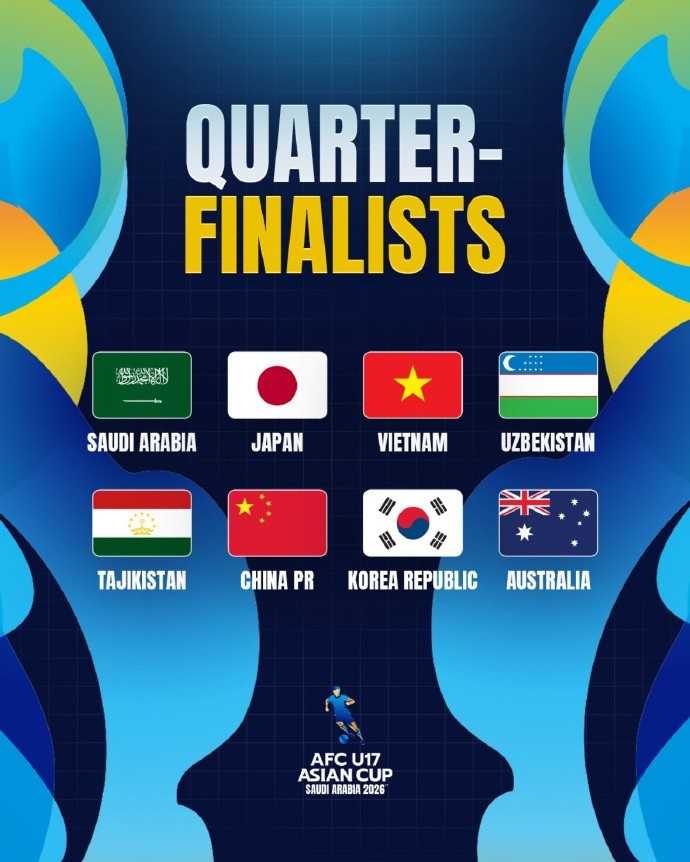 U17亞洲杯八強(qiáng)確定 中國5月16日1點挑戰(zhàn)東道主沙特